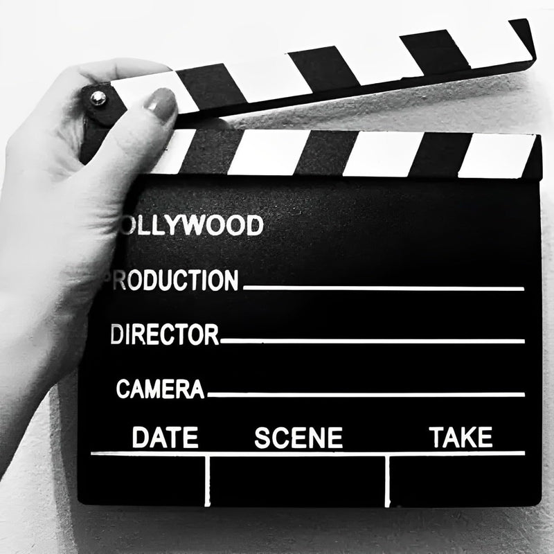 Premium Wooden Hollywood Director's Clapboard with Black & White Finish - 7" x 8" (1 Pc.) - Perfect for Aspiring Filmmakers and Movie Enthusiasts