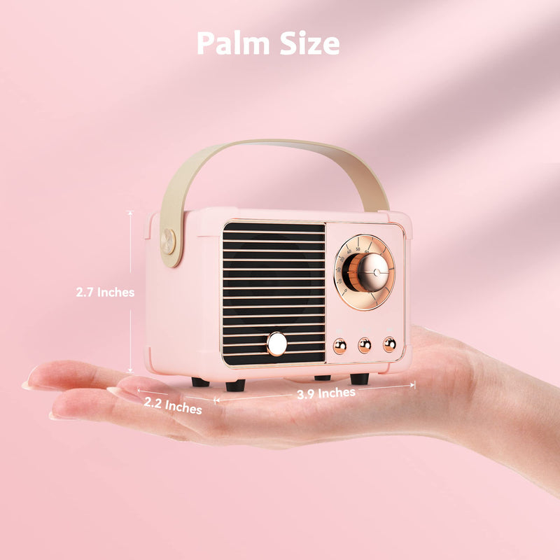 [AUSTRALIA] - Retro Bluetooth Speaker, Portable Bluetooth Wireless Speaker, Hands-Free Call,400mA Battery,TF Card,Aux Line, for iPhone Android, Retro Decor for Home Office Birthday Gift Ideas Pink Blush Pink 