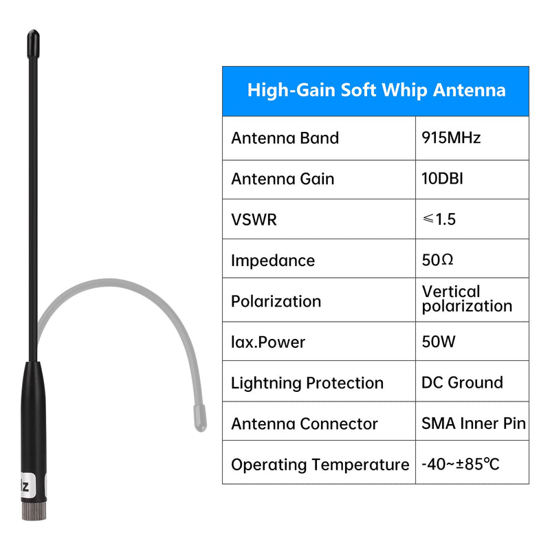 3 Pack 915MHz Antenna LoRa 4dBi Gain Soft Whip Antenna,Long Range high gain meshtastic Antenna 17cm Omni SMA Metal Interface Connector for Lora V3 Meshtastic eap32 915MHz OLED Board 10dBi
