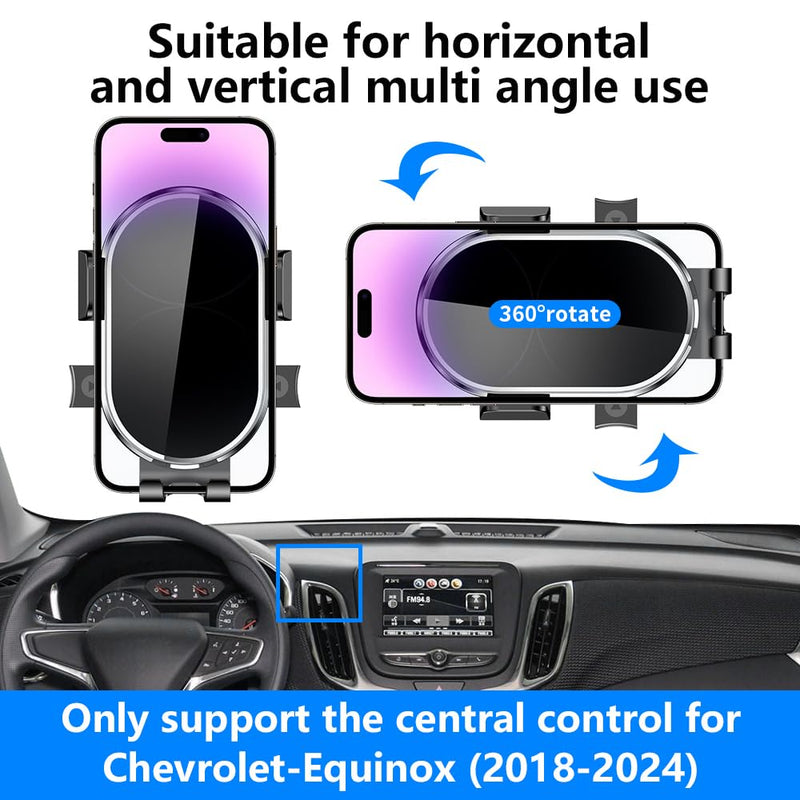 Car Phone Holder for Chevy Chevrolet Equinox 2018 2019 2020 2021 2022 2023 2024 SUV Auto Accessories Navigation Bracket Interior Decoration Dashboard Cell Mobile Phone Mount case Accessory for Chevy Equinox 2018-2024