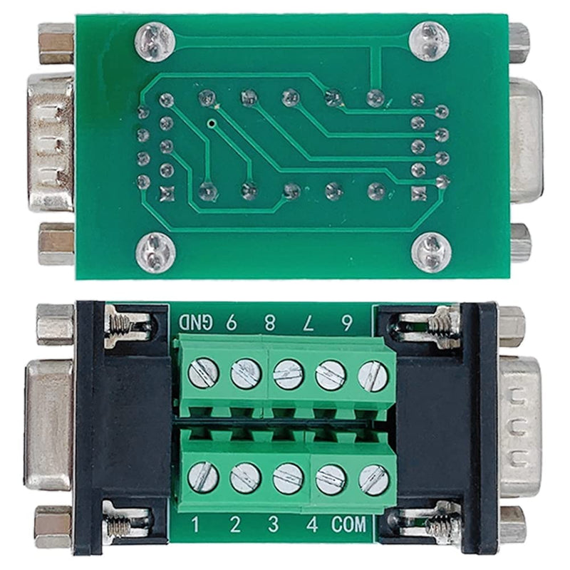 10Pcs RS232 DB9 Male to Female Terminal Breakout Board Connector | Test DB9 pins，for RS232/RS485/CAN/RS422 Serial Signals DB9 Male to Female（10pcs）