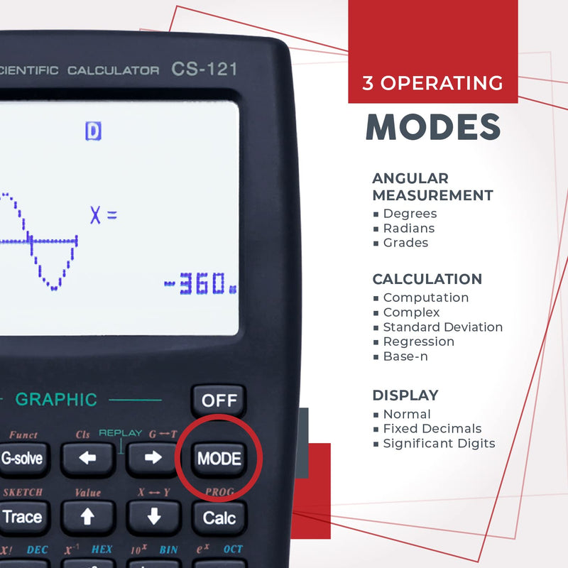 CATIGA Scientific Calculators with Graphic Functions, Graphing Calculators with Multiple Modes, Scientific Calculators for Students, High School or College Courses, 2 Pack, CS-121