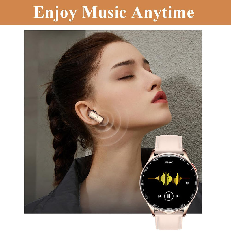 Smart Watch with Earbuds, 2 in 1 Bluetooth Smartwatch, 1.39" HD IPS Screen Smartwatch for Men Women, Fitness Tracker Long Time Standby Men Women Sports Smart Watch (Pink) Pink