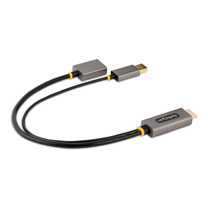 StarTech 1ft Active HDMI 2.0 to DP 1.2 Cable, 4K 60Hz, HDR, USB Powered | 3840 x 2160 60Hz, HDCP 2.2, 2ch audio, HDMI source to DP monitor, USB USB Powered, 30cm, HDMI 2.0 to DP 1.2 converter 4K 60 Hz 1 ft / 30 cm