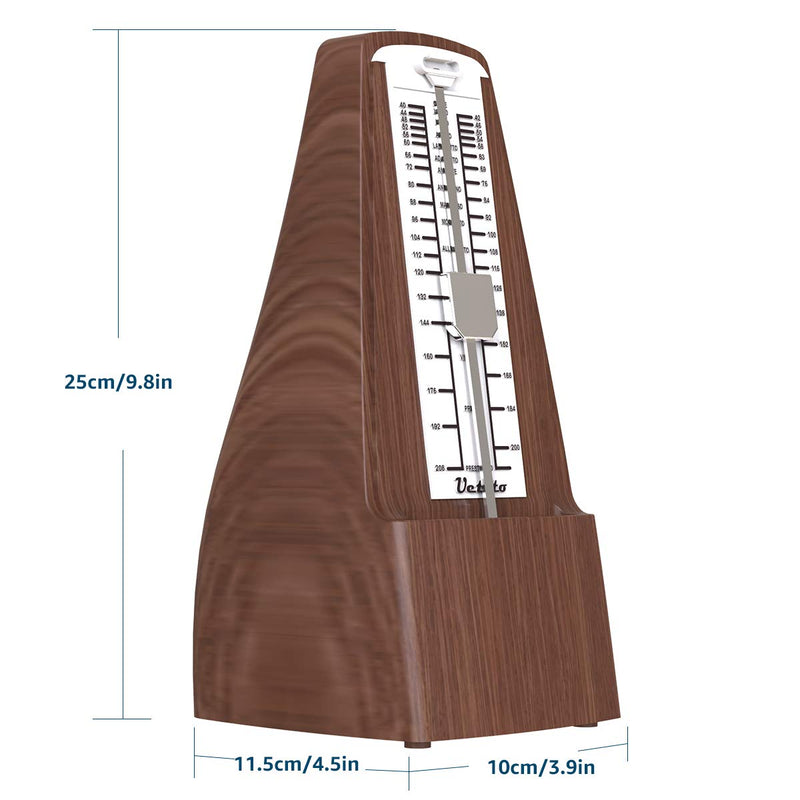 Mechanical Metronome Wood Grained Loud Sound/High Precision/No batteries Needed/for Piano/Guitar/Violin/Drum and Other Instruments (Tower design) wood grain