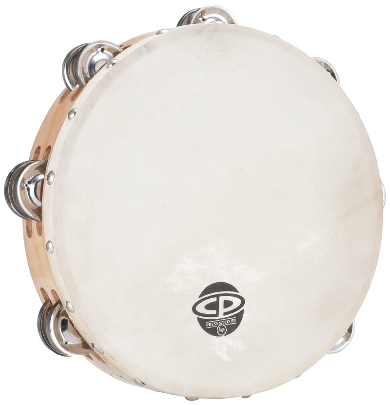 [AUSTRALIA] - CP380 10" Wood Tambourine, Headed, Double Row Jingles 