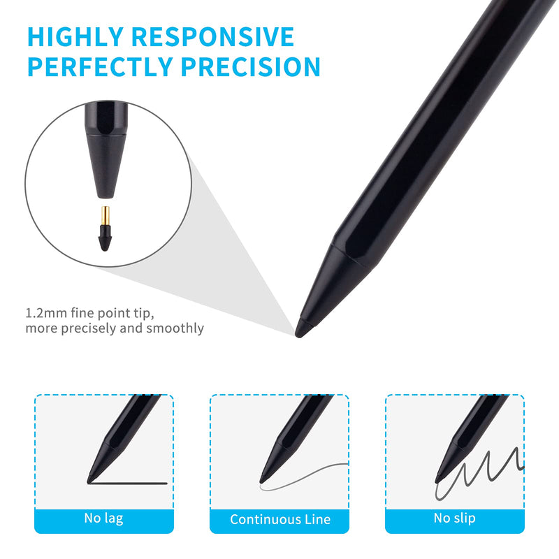 iPad Air Pencil 10.9",2020 Magnetic Stylus Pencil Compatible with Apple iPad Air Pencil 4th Gen 10.9 Inch with 1.5mm Fine Tip and Type C Charge Palm Rejection Drawing Pen,Black