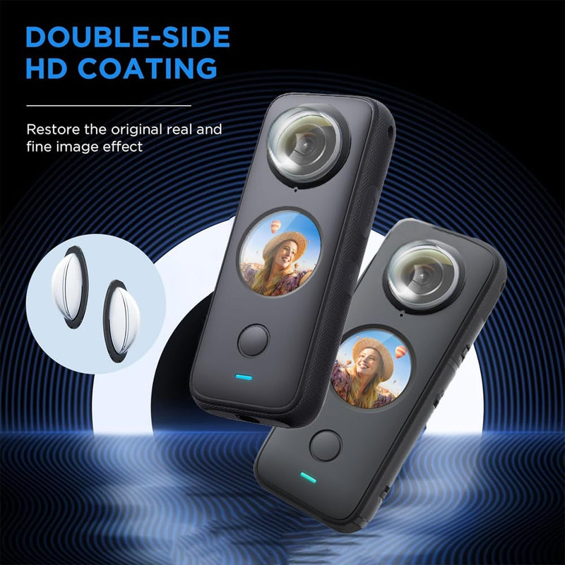 [AUSTRALIA] - Lens Guard for Insta360 one X2, Lens Protector Removable PC Protective Lens Cover for Insta 360 one X2 Accessories(2 sets - 4 pcs) 