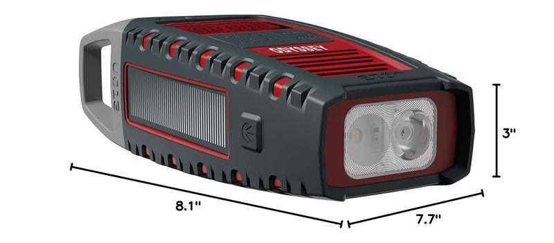 Eton Odyssey Multi-Powered All-Band Bluetooth Emergency Radio with RDS, Red
