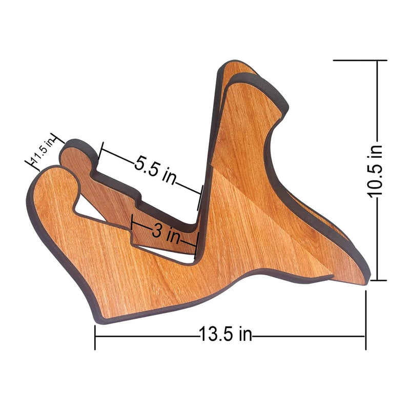 Miwayer Guitar Stand Wood Thickened Universal, with 0.12 Inch Soft Leather Ddge, Safe Non-Slip Portable Stringed Wooden Guitar Rack, Used for Acoustic, Classical, Electric Guitar, Bass Brown
