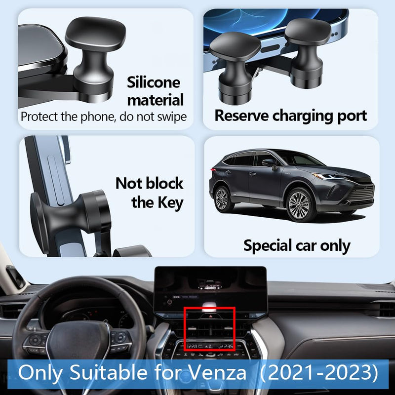 Car Phone Holder Mount for Toyota Venza 2021 2022 2023 2024 Auto Accessories Interior Decoration Mobile Cell Smartphone Bracket