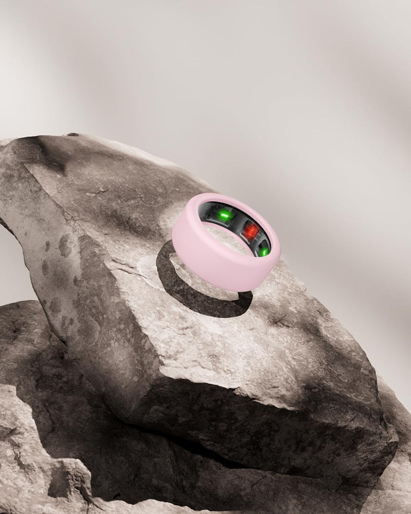 Silicone Ring Cover Compatible with Oura Ring Protector, Elastic Case for Oura Ring Gen 4/3 Working Out - Patent Protected (Pink+Purple+Teal, S for 678910) Pink+Purple+Teal