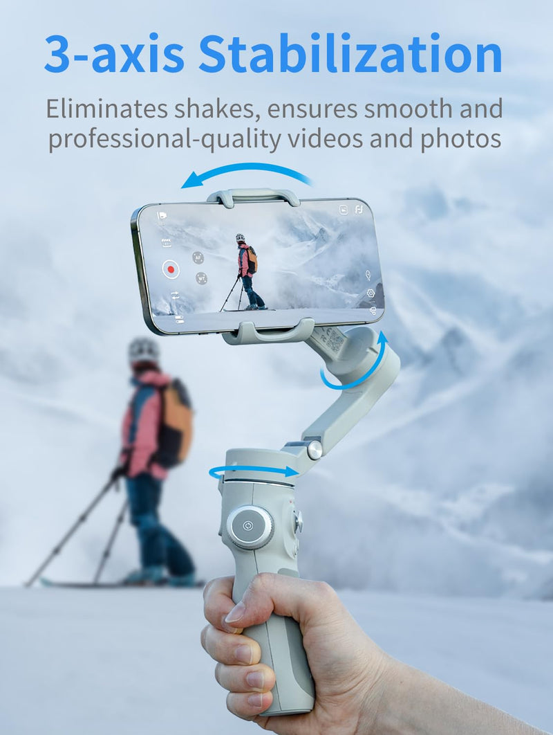 FeiyuTech VB 4SE Gimbal Stabilizer for Smartphone,Foldable Phone Gimbal for Video Recording,Gesture Control,fit iPhone&Android,One-Key Vertical Shot for YouTube,TikTok,Vlog,Live Stream,Max 0.69lb
