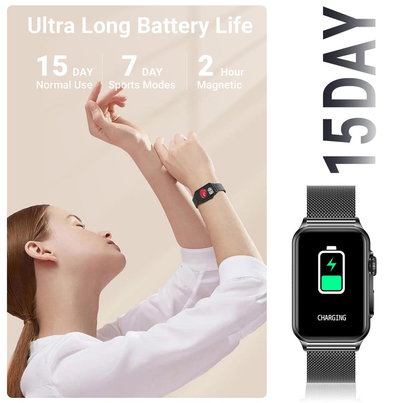 FITVII Fitness Tracker for Women Men, Health and Fitness Wearable with 24/7 Heart Rate, Blood Pressure and Sleep Monitor, Subscription Free Activity Tracker for Android & iPhone