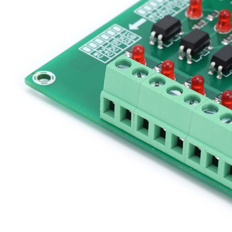 8 Channel Optocoupler, 12V to 3.3V Simple Operation Isolator Module for Single Chip Microcomputer Signal Isolation