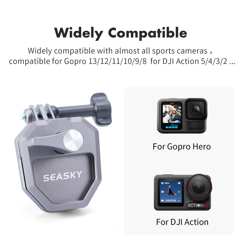 [AUSTRALIA] - SEASKY M02 Motorbike Motorcycle Windscreen Clamp Mount Accessories All Aluminum CNC for Gopro Hero 13 12 11 10 9 8 7 for DJI Action 6 5 4 3 2 for insta360 Ace Pro 2 Sports Action Camera 