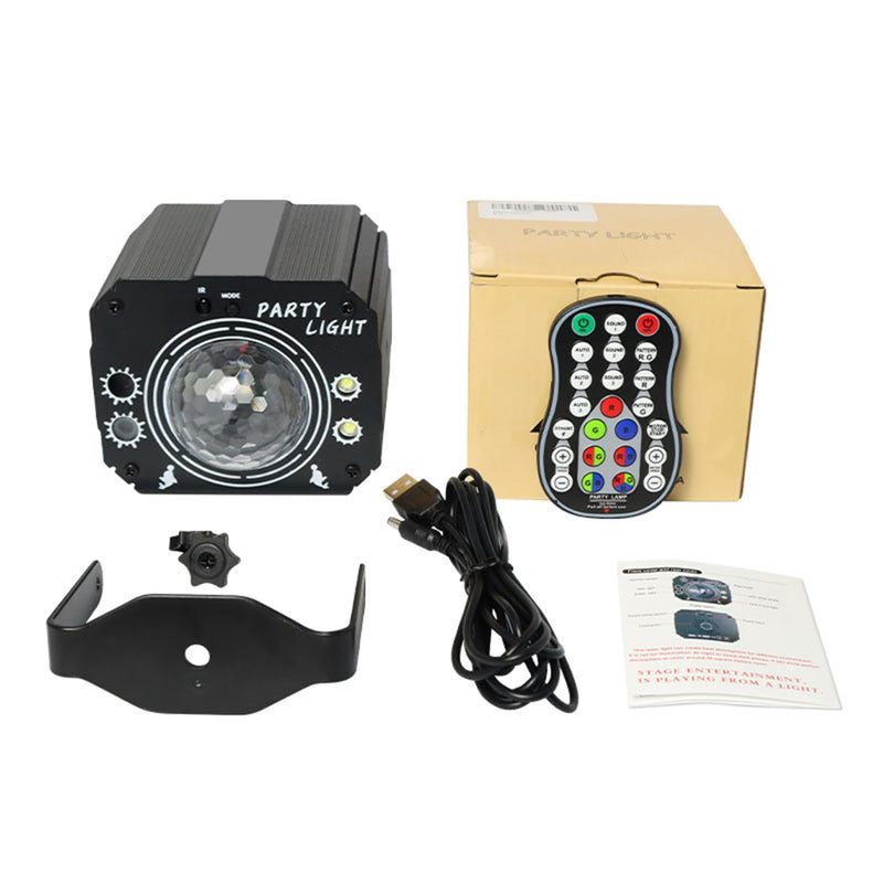 USB Powered 60-Patterns 240 Conbination Effects Stage Light Party Light Sound-Activated Disco Ball Laucnpty DJ Party Light Ideal for Christmas, Raves, Home Karaoke, Dance, Clubs, and Bar Parties