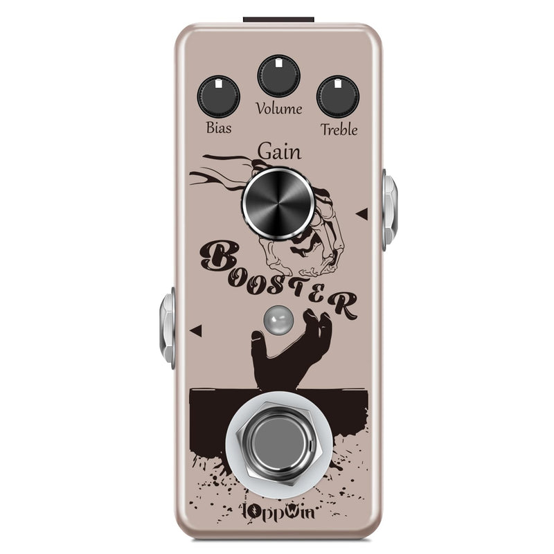Pure Boost 20dB+ Clean Boost Pedal - ±15dB 2-Band EQ, Metal Enclosure, True Bypass for Guitar/Bass