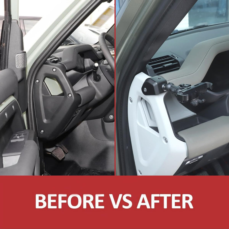 Alumium Alloy Dashboard Side Mobile Phone Holder Trim Compatible with Land Rover Defender 90 110 130 2020-2024 Car Central Control Car Phone Mount (Style B, Left)
