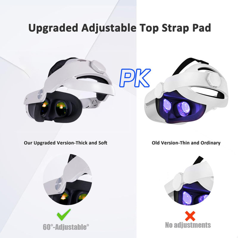 Comfort Head Strap for Oculus Quest 3,Replacement for Elite Strap,Super Soft Foam and Skin-Friendly PU Surface, Lightweight and Adjustable VR Accessories Compatible with Oculus/Meta Quest 3