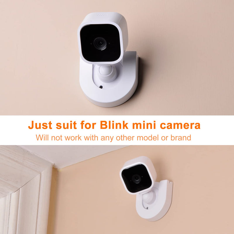 2 Pack Wall Mount for Blink Mini Indoor Camera,Strong Adhesive Camera Mount Base for Blink Mini Indoor Camera,Two Ways Easy Installation, No Drilling or Screw Secured Fixed (Camera not Included)