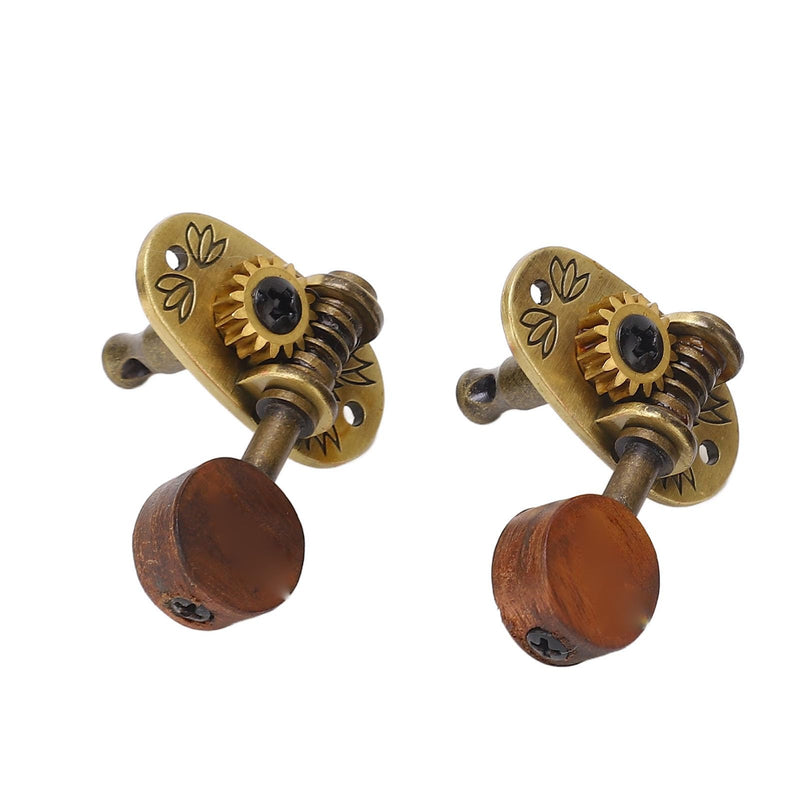 [AUSTRALIA] - 4Pcs Ukulele Tuning Pegs, Acoustic Guitar Pegs 2R 2L Machine Heads, Elegant Rosewood Bronze Zinc Alloy Ukulele Tuners with Sleeves and Screws for 4 String Instruments 