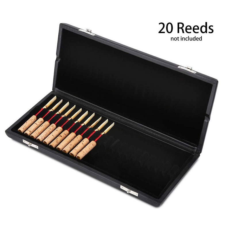Wood + PU leather cover case holder storage box for 10/12 / 20pcs oboe reeds (Pack of 20) Pack of 20