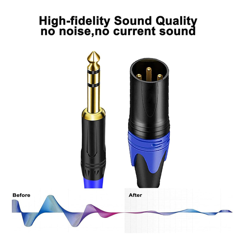 XLR to 1/4 TRS Stereo Adapter, XLR Female to 1/4 Inch (6.35mm) Balanced Microphone Stereo Audio Converter Adapter Cable (2Pack / 25 FT)