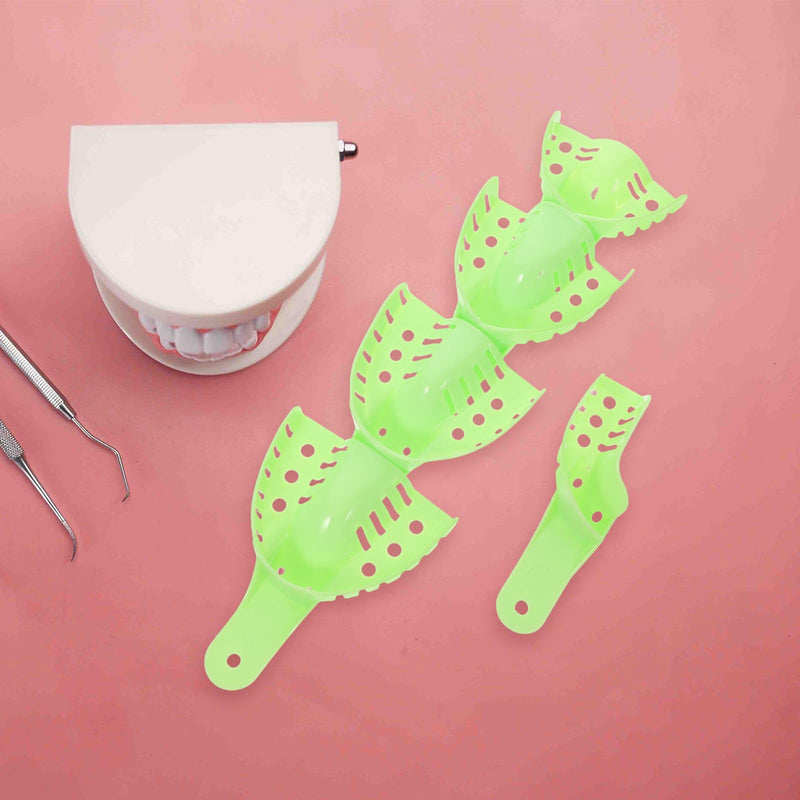 [AUSTRALIA] - Healifty Dental Disposable Trays Impression Spoons Pack of 10 (Light Green) 