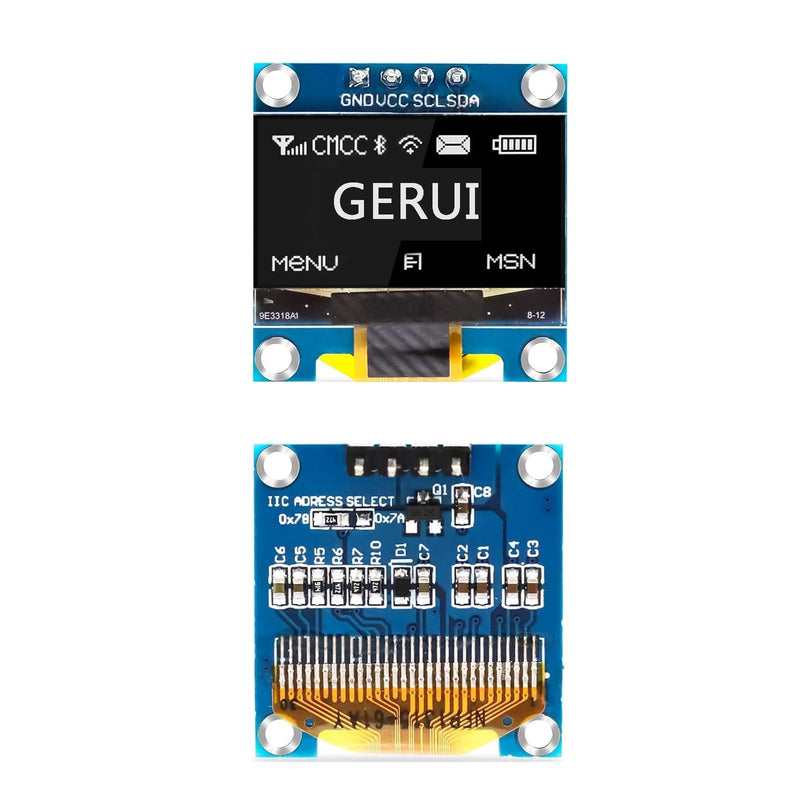 4 x 0.96 Inch OLED Display Module 128 x 64 Pixel I2C Display Module with I2C IIC Serial Self-Luminous Compatible with Arduino and Raspberry Pi (White) White