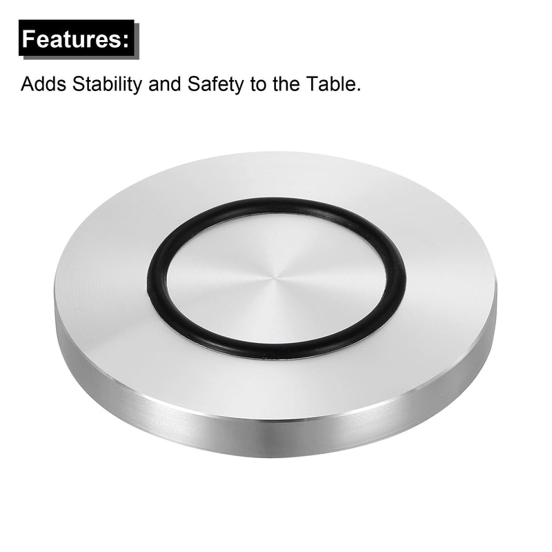 [AUSTRALIA] - uxcell M8 Thread 70mm / 2.8" Dia 8mm Thick Aluminum Circle Disc Glass Top Adapter 4pcs Round Solid Table Feet Pad Plate Hardware with Anti-Slip Rubber Ring M8 x 70mm x 8mm 