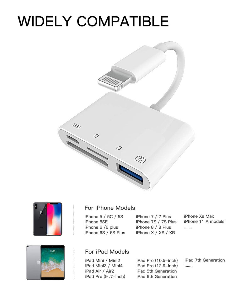 Camera Micro SD TF Memory Card Reader Lightning Male to USB3.0 Female Adapter OTG Cable for Apple iPhone 11 12 Mini max pro xs xr x se2 7 8plus Ipad air A Connector Flash Stick Drive Splitter