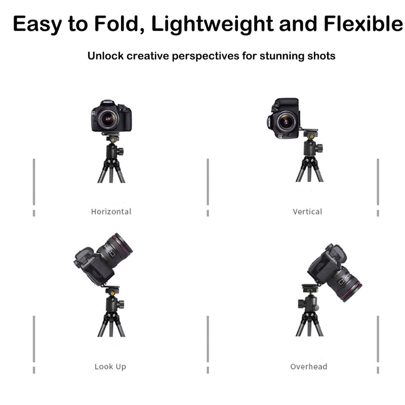 Foldable Camera L Bracket,Tripod Quick Release Plate, Aluminum Vertical Horizontal Switching Mount with Arca Swiss 1/4" & 3/8" Threaded for DSLR Mirrorless Camera Stabilizer Monopod Tripod Gimbal