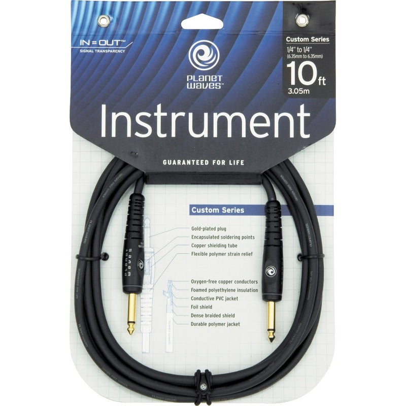 D’Addario Accessories Custom Series Guitar Cables - Instrument Cable with ¼ Inch Ends - High Performance Guitar Cord - For Guitars, Bass, Keyboards - Mono - Straight End, 5 feet