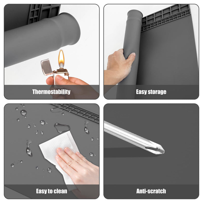 Soldering Mat Antistatic Repair Mat Extra Large 60 x 35 cm Heat Resistant Soldering Mat Silicone Work Mat 500°C Workbench Mat for a Variety of Electronic Repair Assembly Work