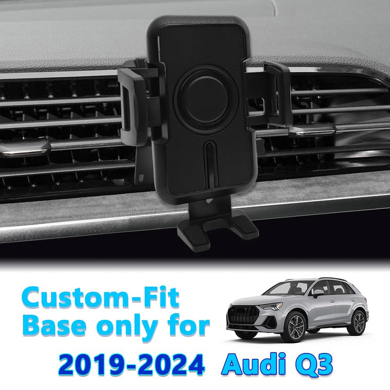 WAAPAK Car Phone Holder Mount 2012-2025 Audi Q3 Auto Accessories Interior Decoration Smartphone Thick Case Cradles Navigation Bracket iPhone (Audi-Q3-19-25) Q3-19-25