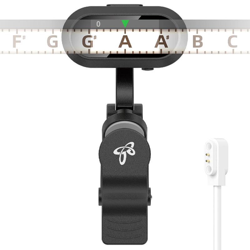 Sondery Guitar Ukulele Tuner Clip On Rechargeable, Easy to Read Simple TFT Screen Extremely Fast and Accurate Tuning, Headstock Chromatic Tuner Pitch 410-460Hz, Perfect for Any Lighting