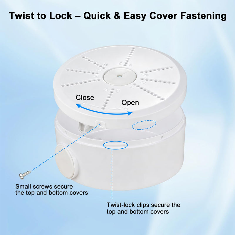 2026 New Security Camera Junction Box, Wall/Ceiling Mount for Indoor/Outdoor Camera, Weatherproof Cable Management Mount for Bullet Dome IP Cameras & Solar Panels. (4) 4