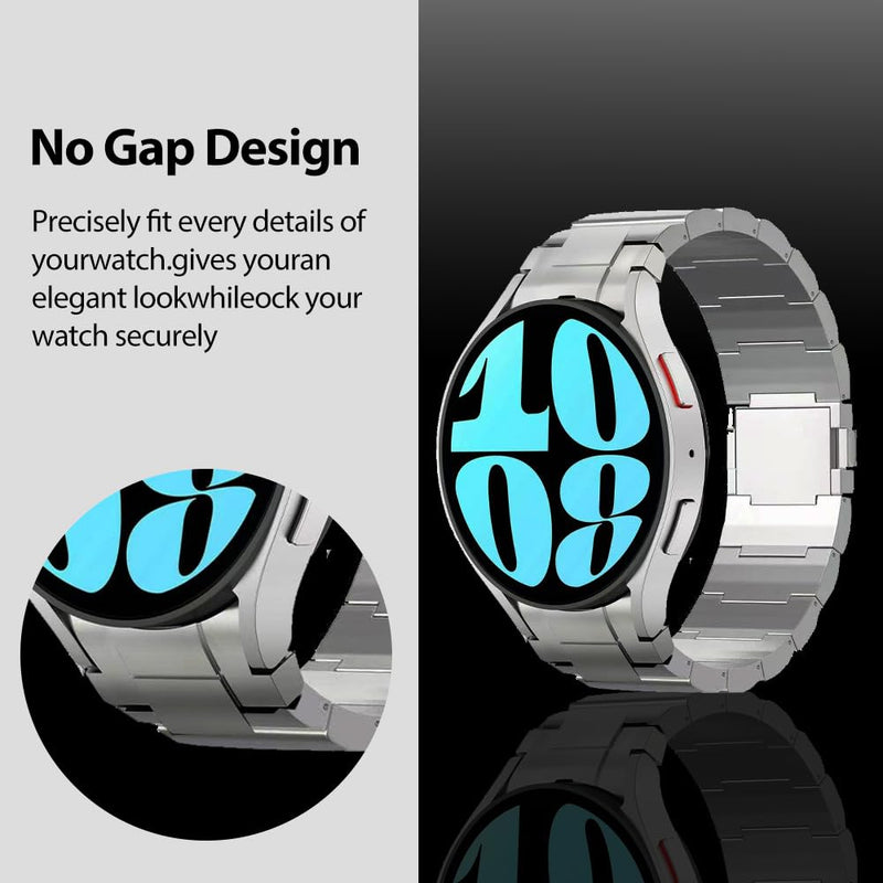 Titanium Magnetic Metal Band for Samsung Galaxy Watch 7/6/5/4/FE 44mm 40mm, 20mm Quick Release Metal Strap for Galaxy Watch 6 Classic Band 47mm 43mm/Watch 5 Pro 45mm/Watch 4 Classic Women Men silver