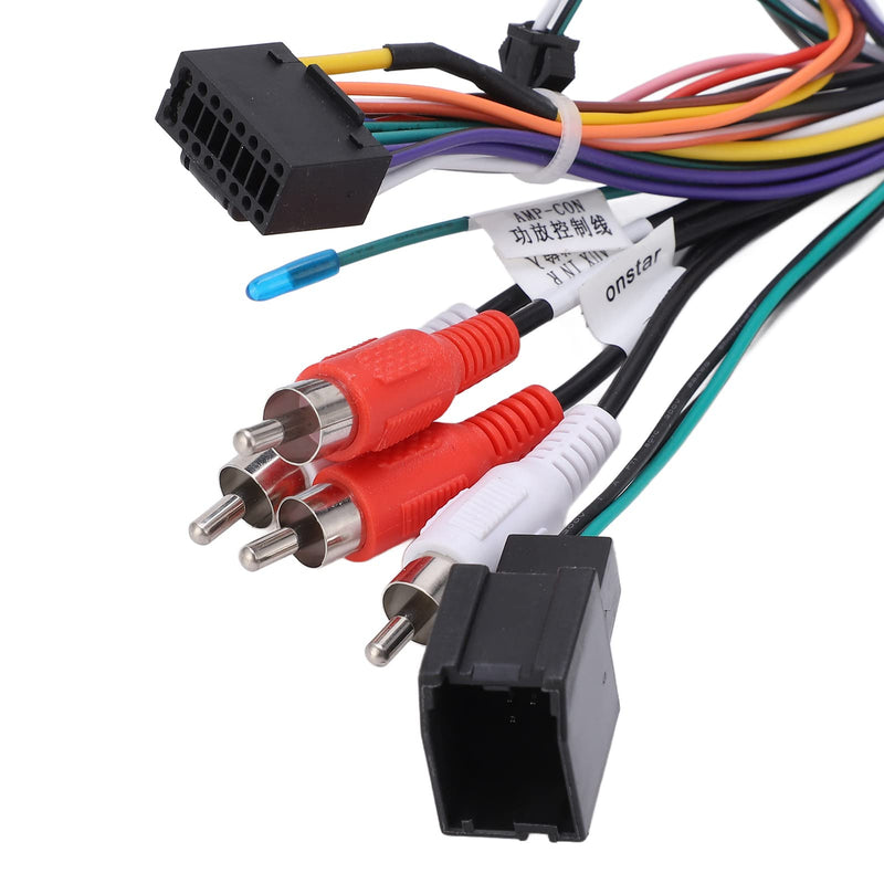 Qiilu Audio Wiring Harness, Stereo Radio Wiring Harness Connector Adapter with CAN Bus Box 16Pin Replacement for Cruze