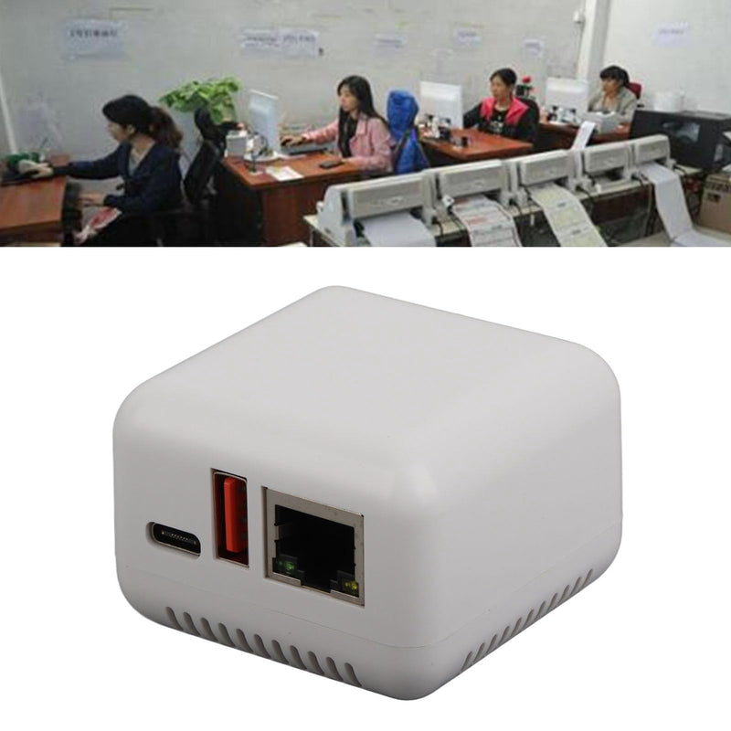 USB 2.0 Network Print Server, 5V LAN Print Share Server, Wireless Print Server, USB Printer Server Adapter, 100 to 240V, US Plug, Supports Multiple Operating Systems
