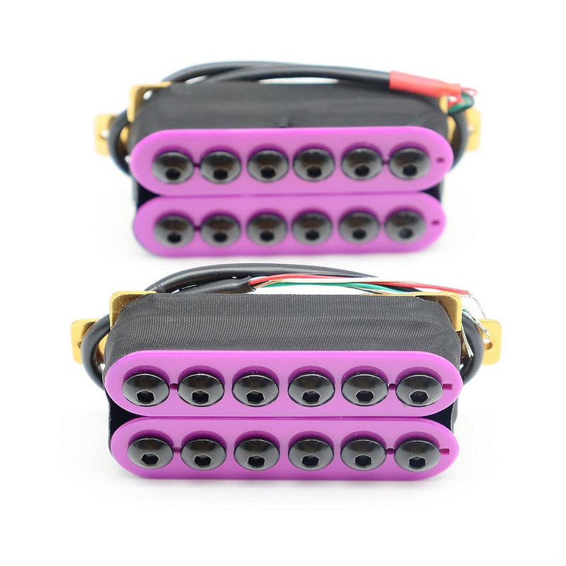 High Output Invader style Guitar Humbucker Pickups Ceramic Magnet Neck and Bridge Pickups For Electric Guitar Parts (Purple) Purple