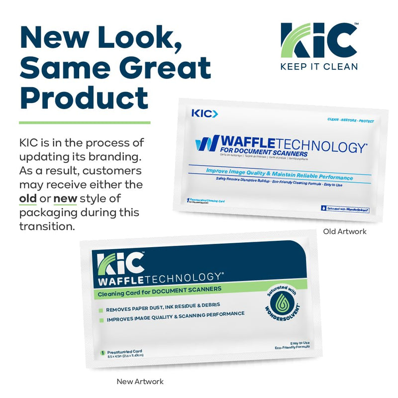 [AUSTRALIA] - KICTeam - Waffletechnology® Cleaning Cards for Desktop & Mobile Document Scanners (15 Cards) - Presaturated with WonderSolvent - Made in USA 15 