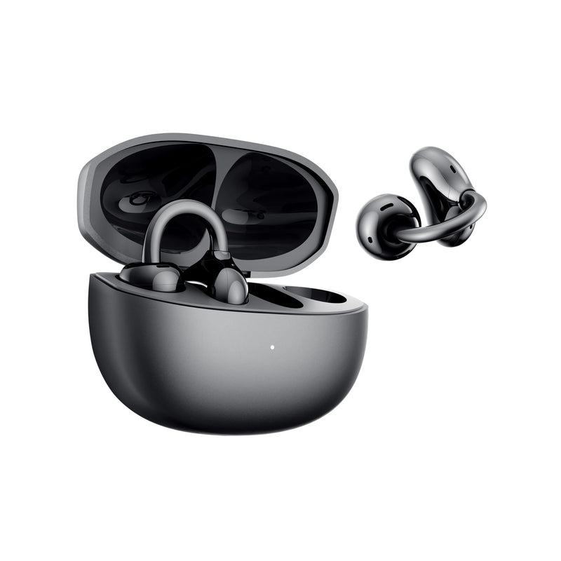 HONOR Choice Earbuds Clip, 36 Hours Bluetooth Headphones, Noise Cancelling Open-Ear Headphones, Bluetooth 5.3 Headset with Microphone, IP54 Wireless Earphones, Black