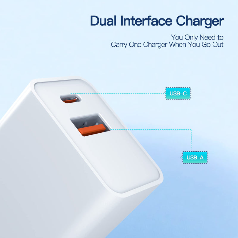 20W Dual Port for iPad Air Charger Fast Charging - (Fit for iPad Air 4th/5th Generation 10.9 inch Gen 2022 2020 A2589 A2591 A2324 A2072 A2316 Charging Cable Power Supply Adapter Cord)
