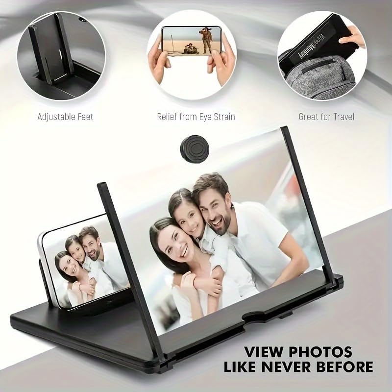3D HD Screen Magnifier Stand Amplifier Projector Screen for Movies, Videos,and Gaming. Foldable Mobile Phone Holder,Mobile Accessory Supports All Smartphones