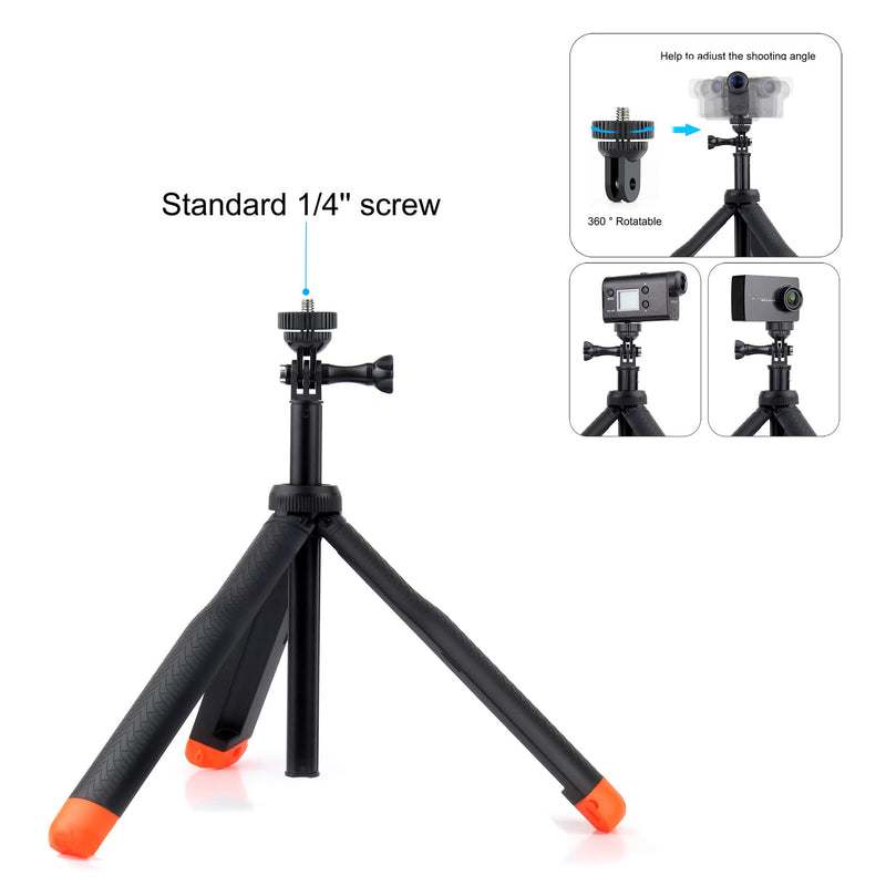 [AUSTRALIA] - GEPULY Waterproof Telescopic Selfie Stick Floating Hand Grip Tripod for GoPro Hero 10 9 8 7 6 5 4 3 2, Fusion, Max, OSMO and Most Action Cameras - Features as Floating Pole, Hand Grip, Monopod, Tripod Floating Tripod Pole for Action Camera 