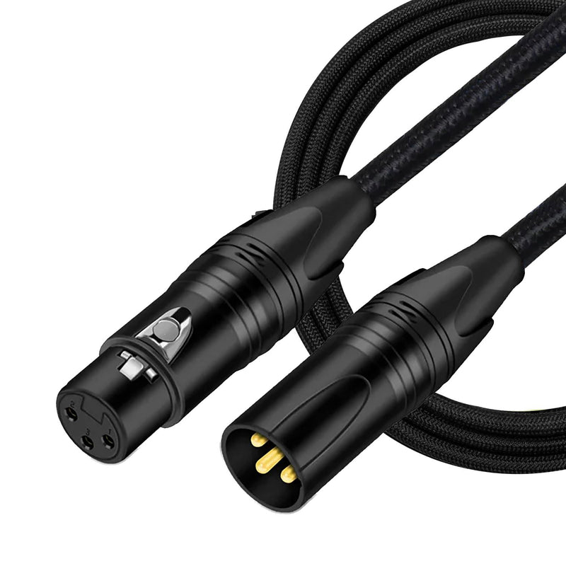 [AUSTRALIA] - XLR Cable, Male to Female Audio Cables 25ft 1 Packs, Noise-Canceling, Premium Balanced Microphone Patch Cords 3-pin XLR Mic Cables Oxygen-Free Copper (OFC) Mic Cord for Speaker, Mixer, Studio 25 Feet-1Pack-Black 