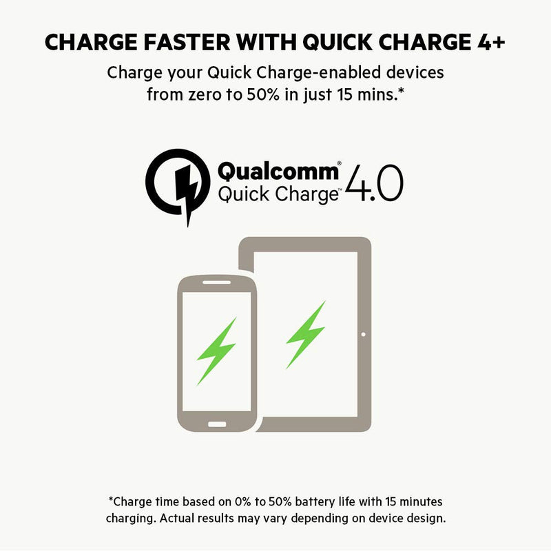 Belkin Boost Charge 27W Quick Charge 4+ Car Charger with 4ft/1.2m USB-C to USB-C Cable (Quick Charge 4+ Charger) (F7U076bt04-BLK)