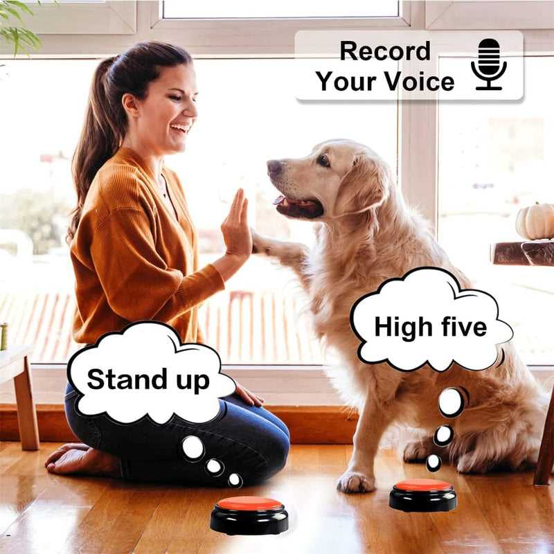 [AUSTRALIA] - Record Talking Button Easy Button Recording Voice Button Funny Office Gift Multifunctional Dog Buttons Talk for Communication-Classroom-Friendly Recordable Sound Buttons Recordable Button Buzzer 
